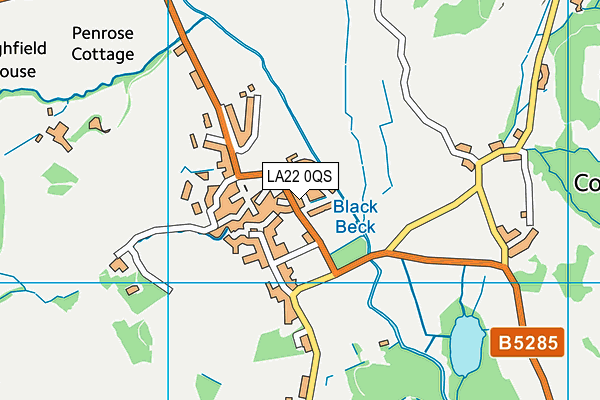 LA22 0QS map - OS VectorMap District (Ordnance Survey) LA22 0QS map - OS VectorMap District (Ordnance Survey)