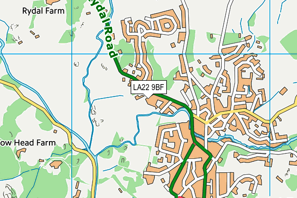 LA22 9BF map - OS VectorMap District (Ordnance Survey) LA22 9BF map - OS VectorMap District (Ordnance Survey)