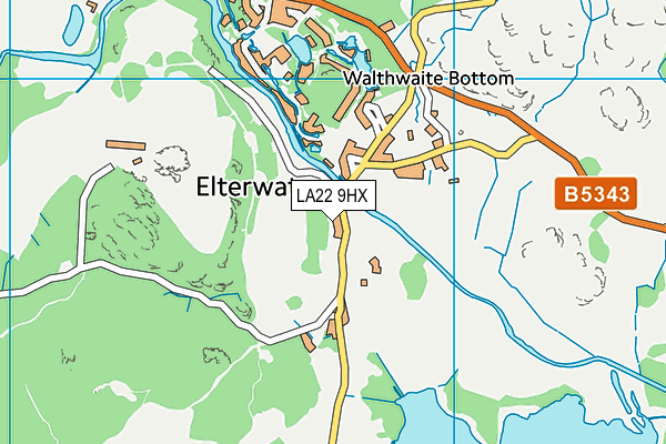 LA22 9HX map - OS VectorMap District (Ordnance Survey) LA22 9HX map - OS VectorMap District (Ordnance Survey)