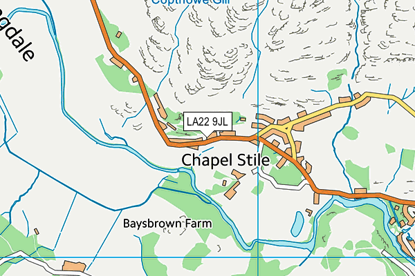LA22 9JL map - OS VectorMap District (Ordnance Survey)