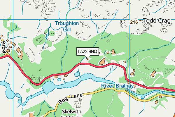 LA22 9NQ map - OS VectorMap District (Ordnance Survey)