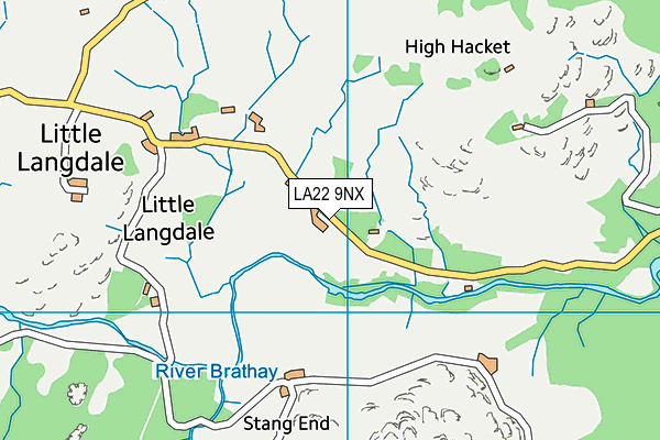 LA22 9NX map - OS VectorMap District (Ordnance Survey) LA22 9NX map - OS VectorMap District (Ordnance Survey)