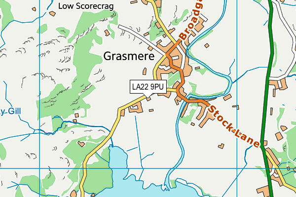 LA22 9PU map - OS VectorMap District (Ordnance Survey) LA22 9PU map - OS VectorMap District (Ordnance Survey)