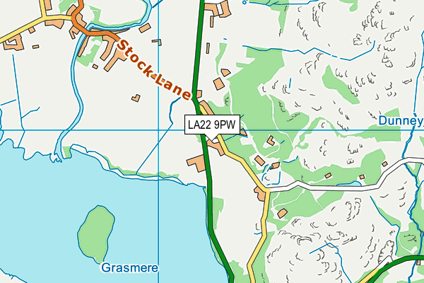 LA22 9PW map - OS VectorMap District (Ordnance Survey) LA22 9PW map - OS VectorMap District (Ordnance Survey)