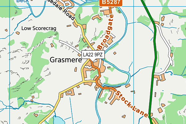 LA22 9PZ map - OS VectorMap District (Ordnance Survey) LA22 9PZ map - OS VectorMap District (Ordnance Survey)