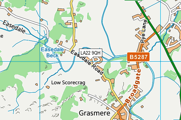LA22 9QH map - OS VectorMap District (Ordnance Survey) LA22 9QH map - OS VectorMap District (Ordnance Survey)