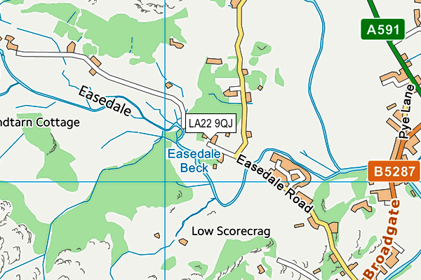 LA22 9QJ map - OS VectorMap District (Ordnance Survey) LA22 9QJ map - OS VectorMap District (Ordnance Survey)