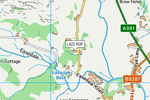 LA22 9QP map - OS VectorMap District (Ordnance Survey) LA22 9QP map - OS VectorMap District (Ordnance Survey)