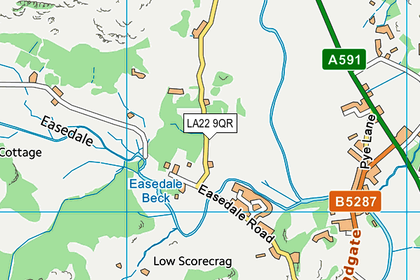 LA22 9QR map - OS VectorMap District (Ordnance Survey) LA22 9QR map - OS VectorMap District (Ordnance Survey)