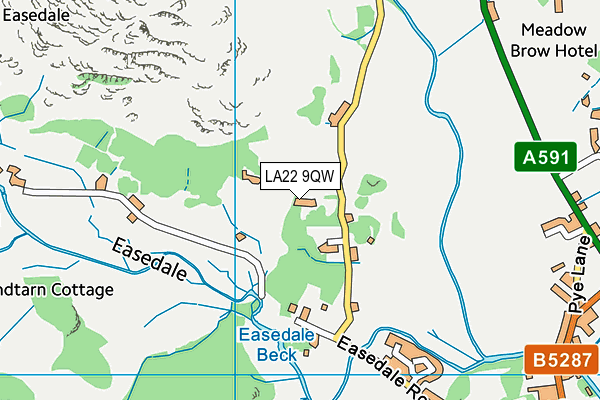 LA22 9QW map - OS VectorMap District (Ordnance Survey) LA22 9QW map - OS VectorMap District (Ordnance Survey)