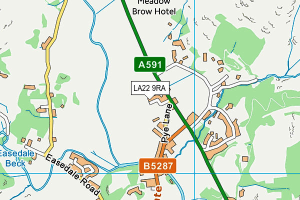 LA22 9RA map - OS VectorMap District (Ordnance Survey) LA22 9RA map - OS VectorMap District (Ordnance Survey)