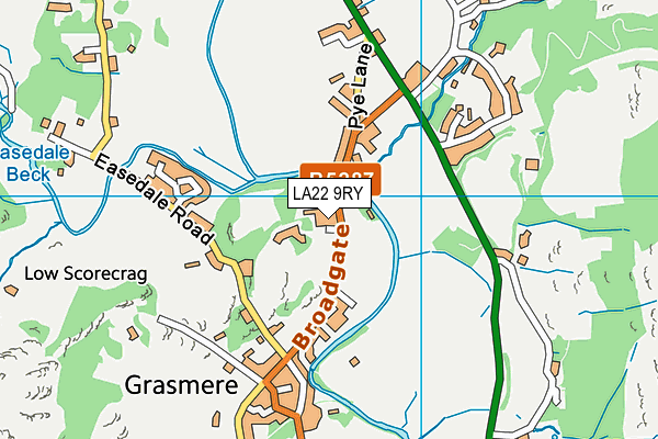 LA22 9RY map - OS VectorMap District (Ordnance Survey) LA22 9RY map - OS VectorMap District (Ordnance Survey)