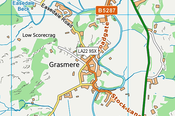 LA22 9SX map - OS VectorMap District (Ordnance Survey) LA22 9SX map - OS VectorMap District (Ordnance Survey)