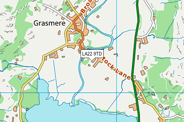 LA22 9TD map - OS VectorMap District (Ordnance Survey) LA22 9TD map - OS VectorMap District (Ordnance Survey)