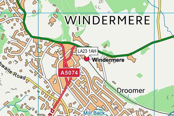 LA23 1AH map - OS VectorMap District (Ordnance Survey) LA23 1AH map - OS VectorMap District (Ordnance Survey)