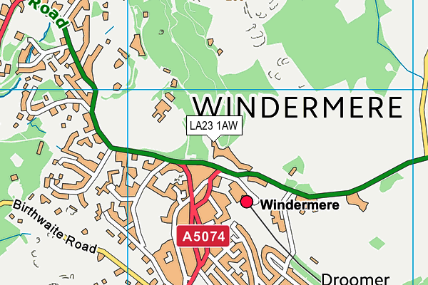 LA23 1AW map - OS VectorMap District (Ordnance Survey) LA23 1AW map - OS VectorMap District (Ordnance Survey)