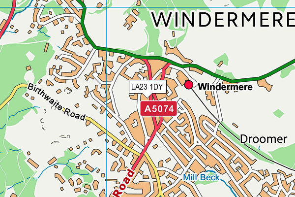 LA23 1DY map - OS VectorMap District (Ordnance Survey)