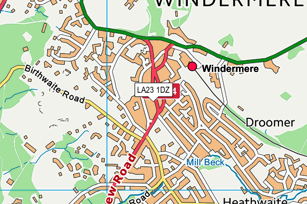 LA23 1DZ map - OS VectorMap District (Ordnance Survey)