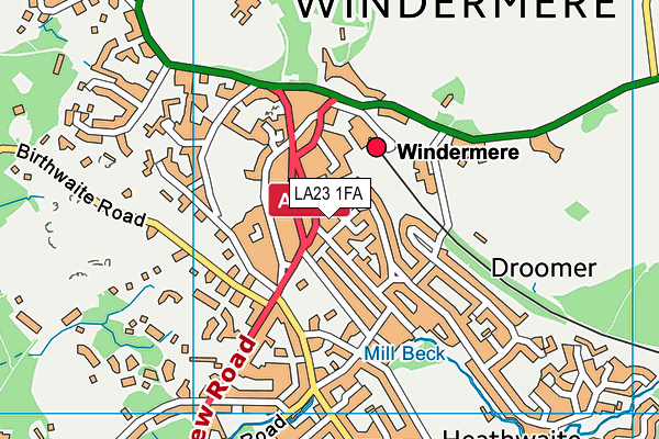 LA23 1FA map - OS VectorMap District (Ordnance Survey) LA23 1FA map - OS VectorMap District (Ordnance Survey)