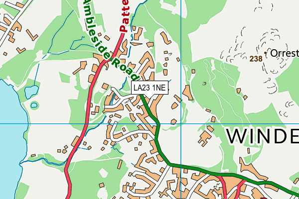 LA23 1NE map - OS VectorMap District (Ordnance Survey) LA23 1NE map - OS VectorMap District (Ordnance Survey)
