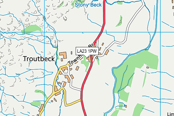 LA23 1PW map - OS VectorMap District (Ordnance Survey) LA23 1PW map - OS VectorMap District (Ordnance Survey)