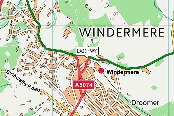 LA23 1WY map - OS VectorMap District (Ordnance Survey)