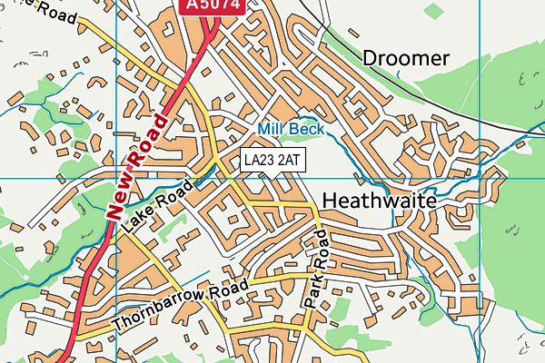 LA23 2AT map - OS VectorMap District (Ordnance Survey) LA23 2AT map - OS VectorMap District (Ordnance Survey)