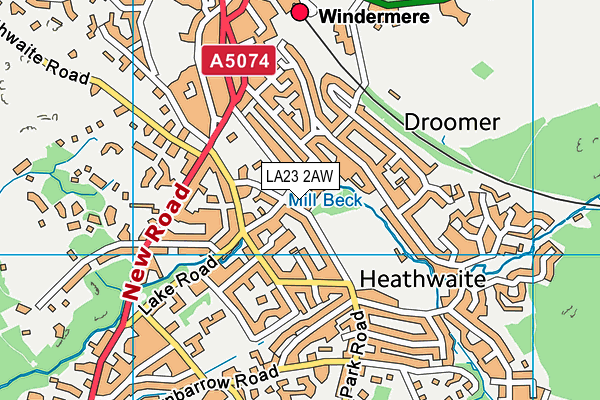 LA23 2AW map - OS VectorMap District (Ordnance Survey) LA23 2AW map - OS VectorMap District (Ordnance Survey)