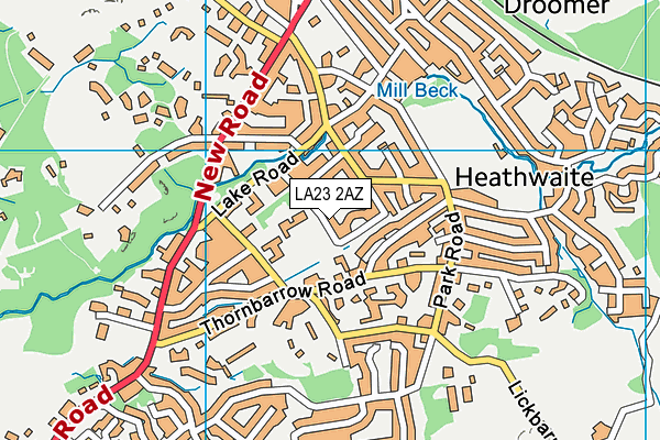 LA23 2AZ map - OS VectorMap District (Ordnance Survey) LA23 2AZ map - OS VectorMap District (Ordnance Survey)