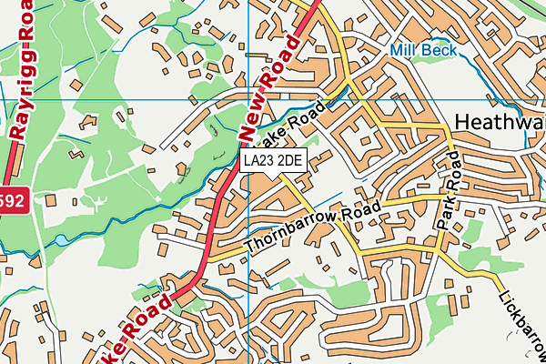 LA23 2DE map - OS VectorMap District (Ordnance Survey) LA23 2DE map - OS VectorMap District (Ordnance Survey)