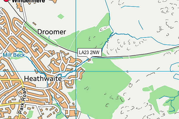 LA23 2NW map - OS VectorMap District (Ordnance Survey) LA23 2NW map - OS VectorMap District (Ordnance Survey)