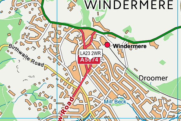 LA23 2WR map - OS VectorMap District (Ordnance Survey) LA23 2WR map - OS VectorMap District (Ordnance Survey)
