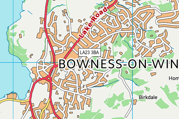 LA23 3BA map - OS VectorMap District (Ordnance Survey)