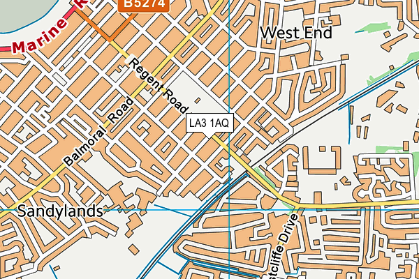 LA3 1AQ map - OS VectorMap District (Ordnance Survey) LA3 1AQ map - OS VectorMap District (Ordnance Survey)