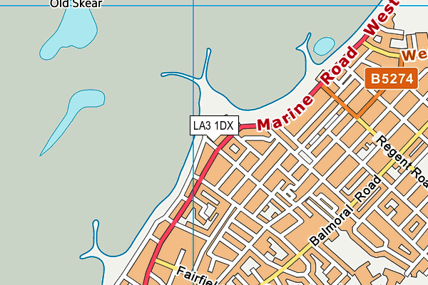 LA3 1DX map - OS VectorMap District (Ordnance Survey) LA3 1DX map - OS VectorMap District (Ordnance Survey)