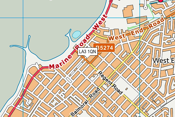 LA3 1QN map - OS VectorMap District (Ordnance Survey) LA3 1QN map - OS VectorMap District (Ordnance Survey)