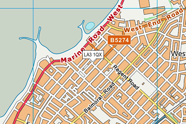 LA3 1QX map - OS VectorMap District (Ordnance Survey) LA3 1QX map - OS VectorMap District (Ordnance Survey)