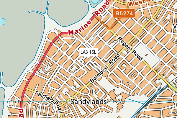 LA3 1SL map - OS VectorMap District (Ordnance Survey) LA3 1SL map - OS VectorMap District (Ordnance Survey)
