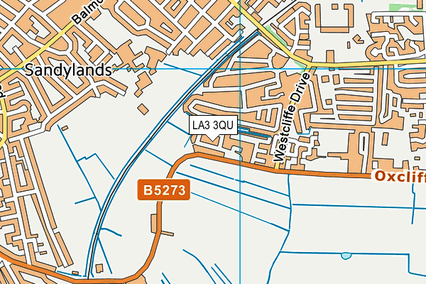 LA3 3QU map - OS VectorMap District (Ordnance Survey) LA3 3QU map - OS VectorMap District (Ordnance Survey)