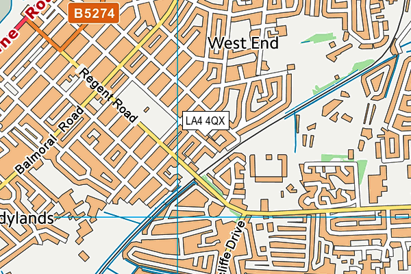 LA4 4QX map - OS VectorMap District (Ordnance Survey) LA4 4QX map - OS VectorMap District (Ordnance Survey)