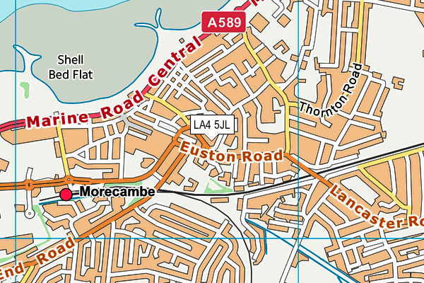 LA4 5JL map - OS VectorMap District (Ordnance Survey) LA4 5JL map - OS VectorMap District (Ordnance Survey)