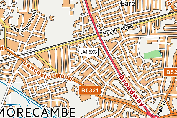 LA4 5XG map - OS VectorMap District (Ordnance Survey) LA4 5XG map - OS VectorMap District (Ordnance Survey)