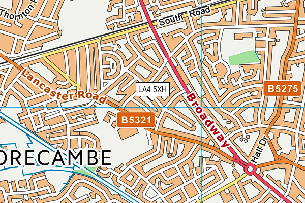 LA4 5XH map - OS VectorMap District (Ordnance Survey) LA4 5XH map - OS VectorMap District (Ordnance Survey)