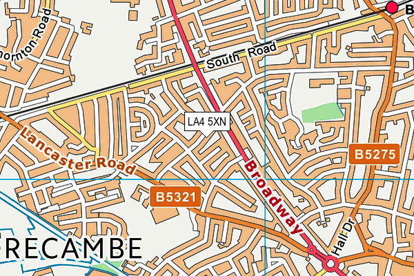 LA4 5XN map - OS VectorMap District (Ordnance Survey) LA4 5XN map - OS VectorMap District (Ordnance Survey)
