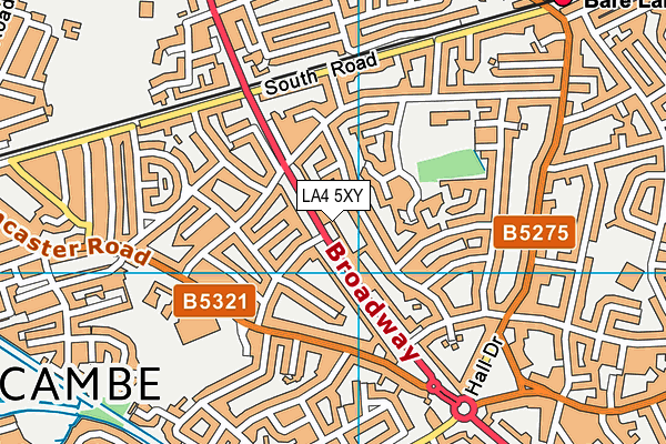LA4 5XY map - OS VectorMap District (Ordnance Survey) LA4 5XY map - OS VectorMap District (Ordnance Survey)