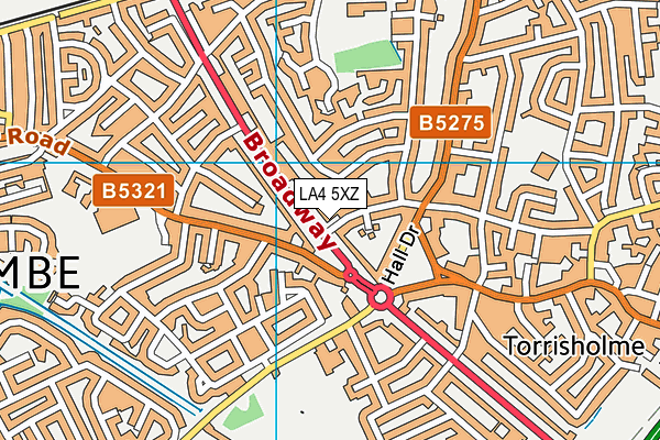 LA4 5XZ map - OS VectorMap District (Ordnance Survey)