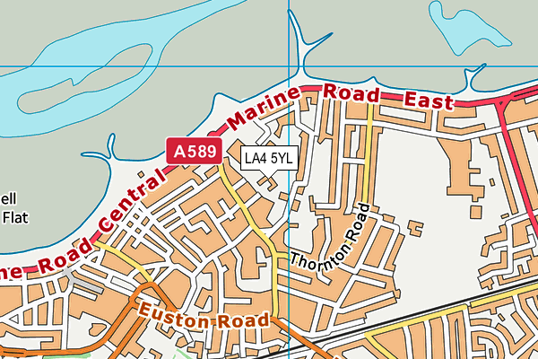 LA4 5YL map - OS VectorMap District (Ordnance Survey) LA4 5YL map - OS VectorMap District (Ordnance Survey)
