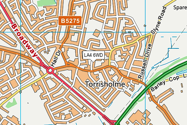LA4 6WD map - OS VectorMap District (Ordnance Survey) LA4 6WD map - OS VectorMap District (Ordnance Survey)