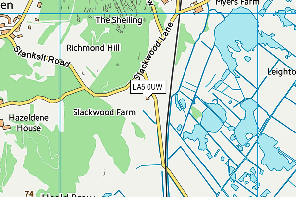 LA5 0UW map - OS VectorMap District (Ordnance Survey) LA5 0UW map - OS VectorMap District (Ordnance Survey)