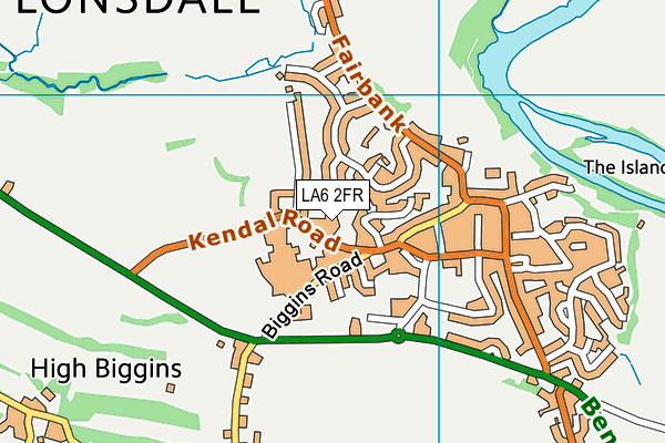 LA6 2FR map - OS VectorMap District (Ordnance Survey) LA6 2FR map - OS VectorMap District (Ordnance Survey)